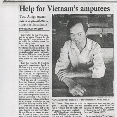The Connection: July 1991 Edition: Help for Vietnam's Amputees