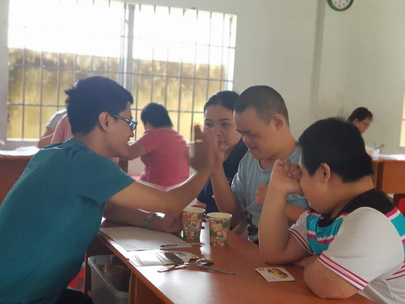 Figure 6: VNAH Physical therapist provided therapy to children with disabilities at the Center of the Tay NInh Association for Victims of Agent Orange/Dioxin