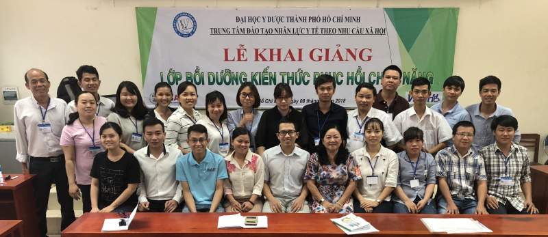 Figure 7: Rehab therapists trained by the HCMC University of Medicine and Pharmacy and VNAH